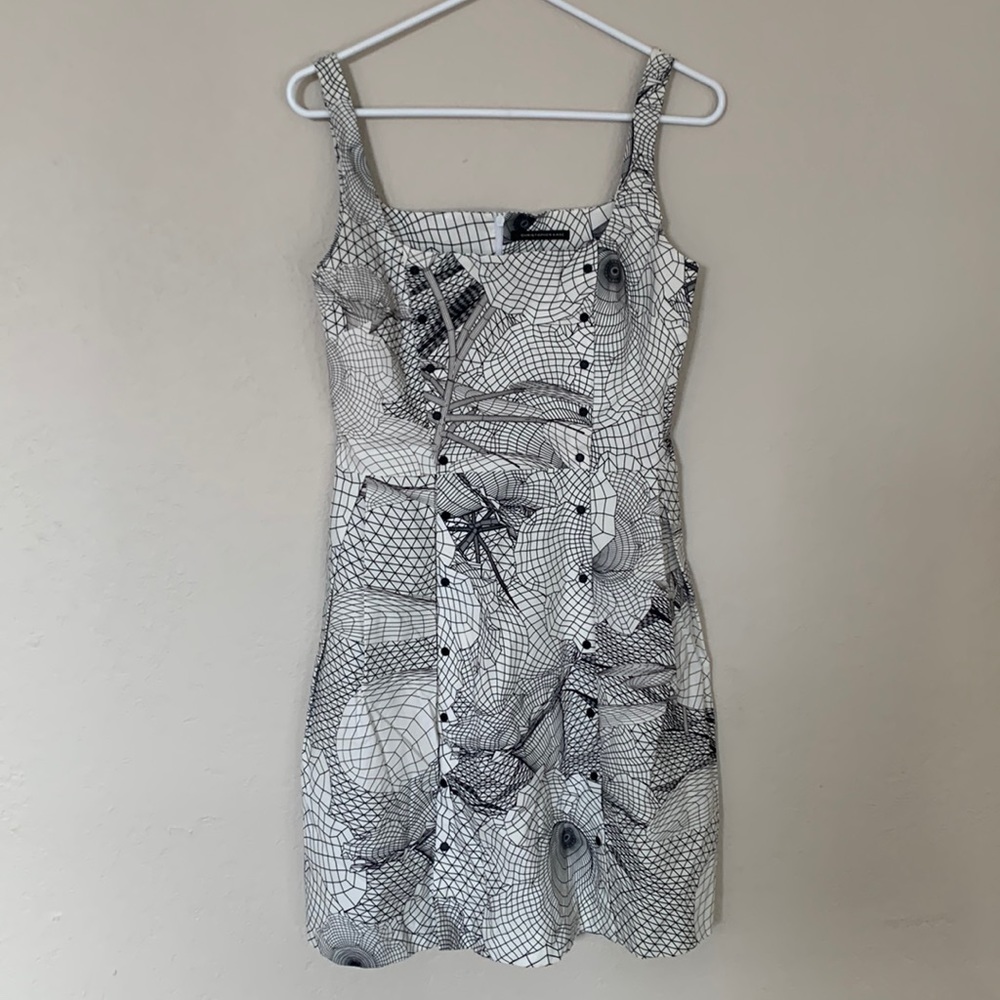 Christopher Kane geometric print dress US 8